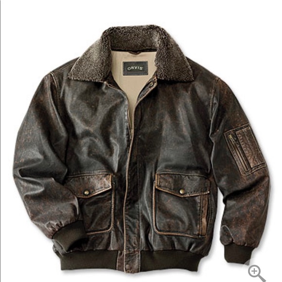 orvis leather bomber jacket